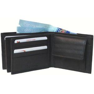Genuine Lambskin Leather Men's Wallet with 2 ID,12 Card Slots #4287